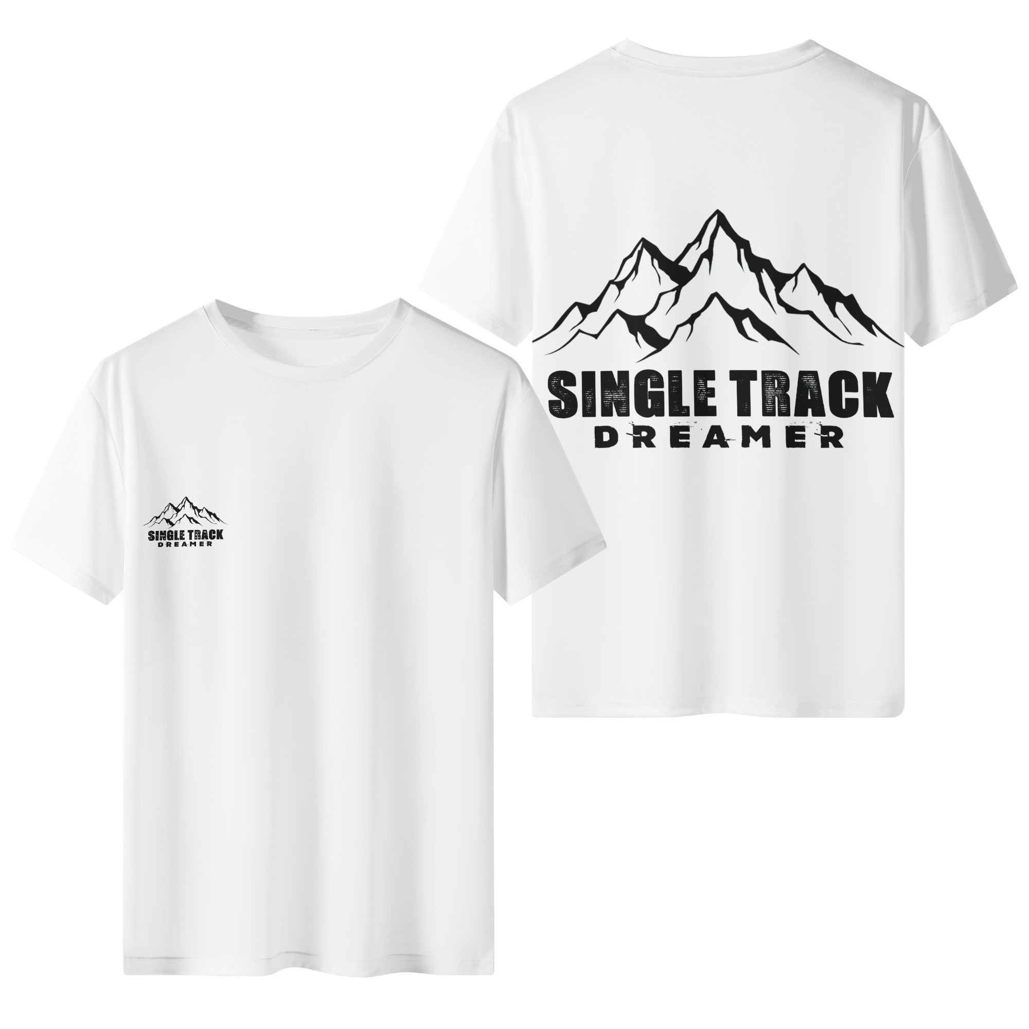 a white t - shirt with the words single track on it