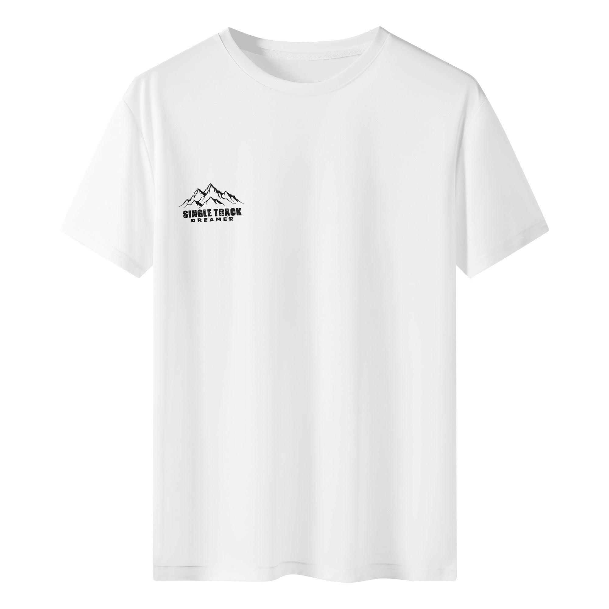 a white t - shirt with a mountain scene on it