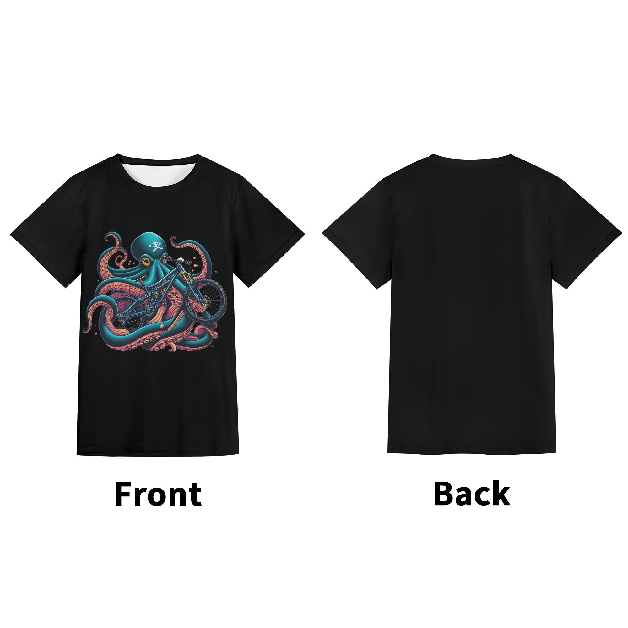 a black shirt with an octopus on it