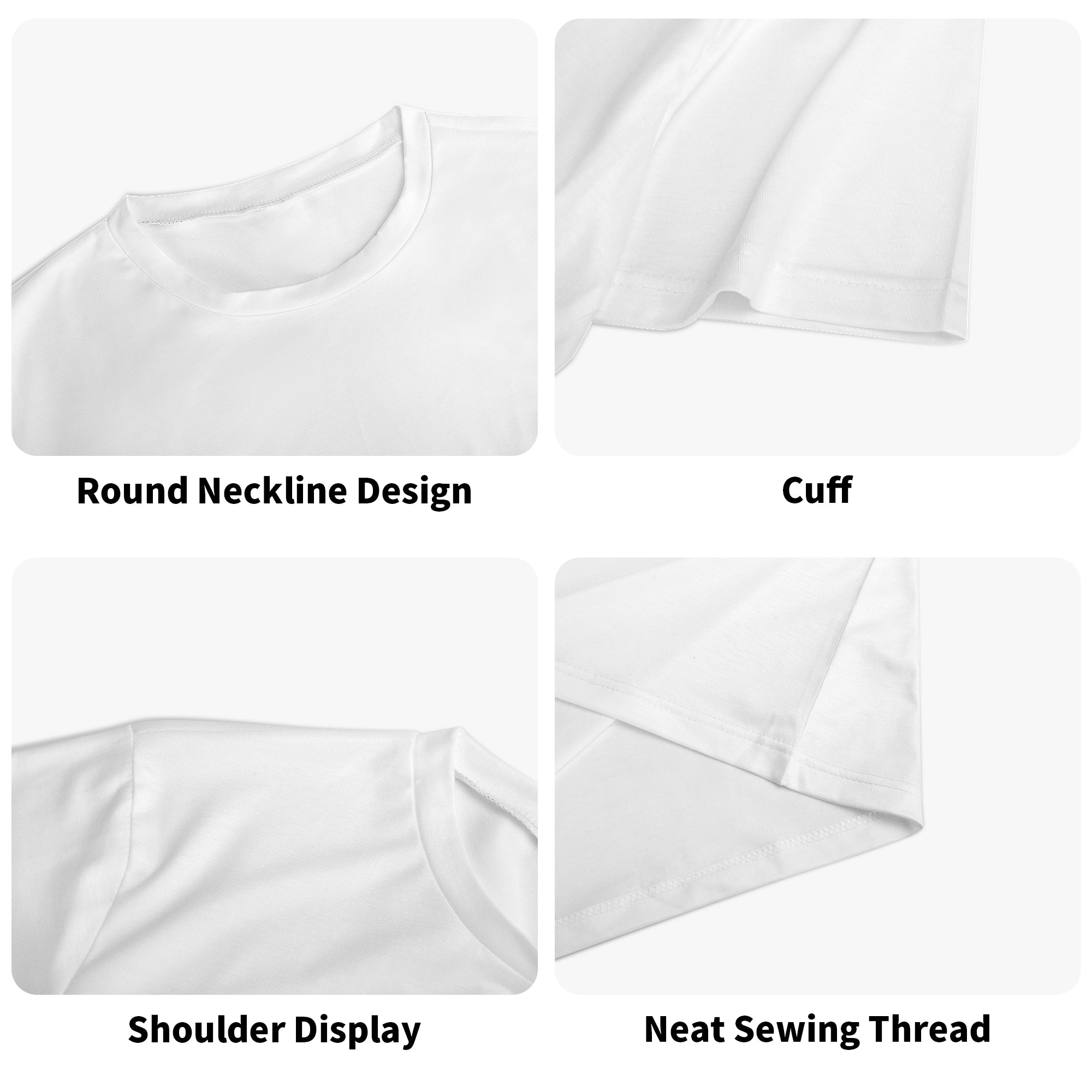 four different types of white t - shirts