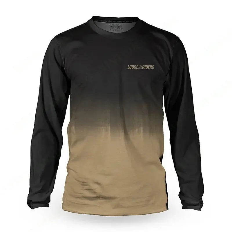 a black and tan shirt with a long sleeve