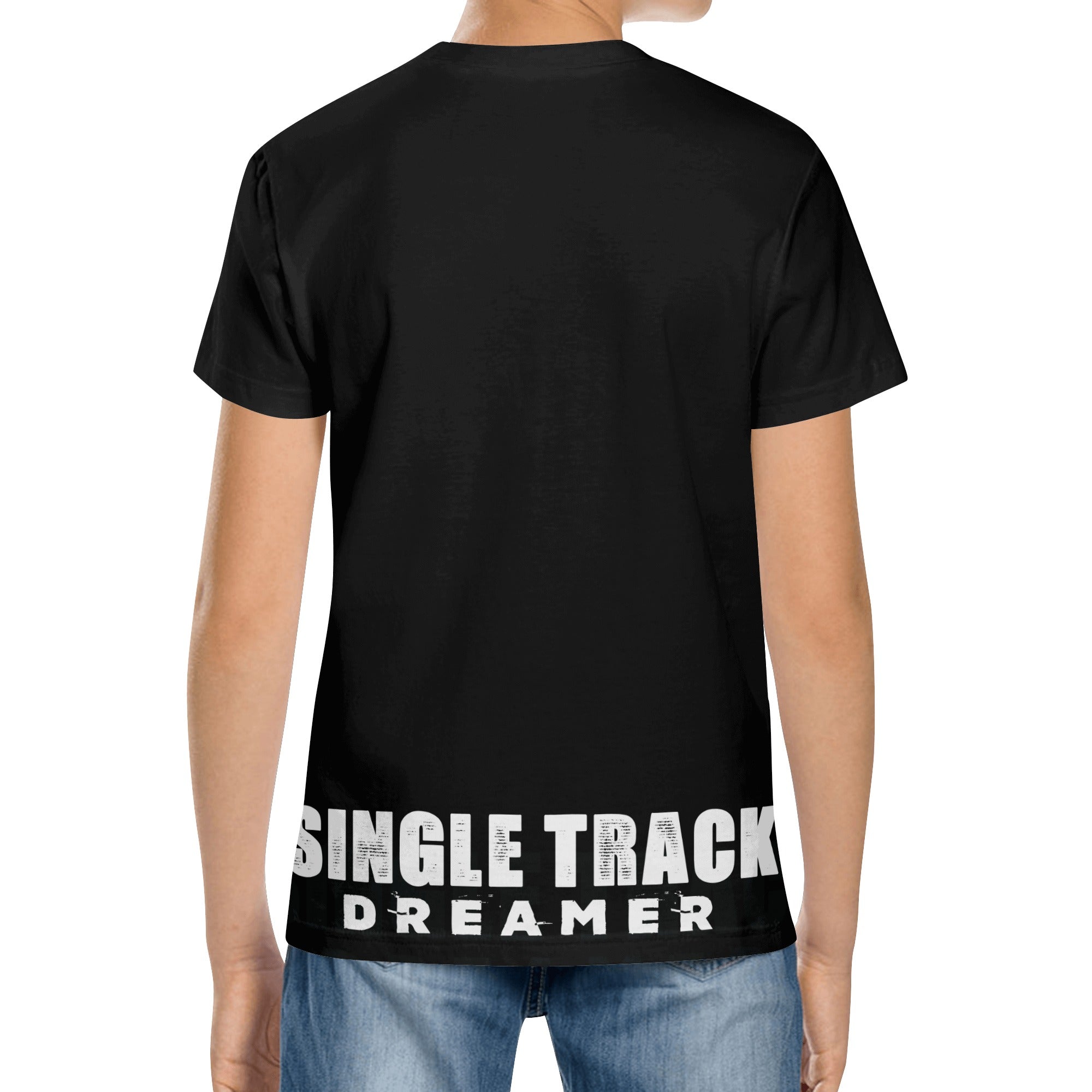 BOYS MTB TSHIRT | BOY WITH MTB | BLACK | XS - XL - Single Track Dreamer