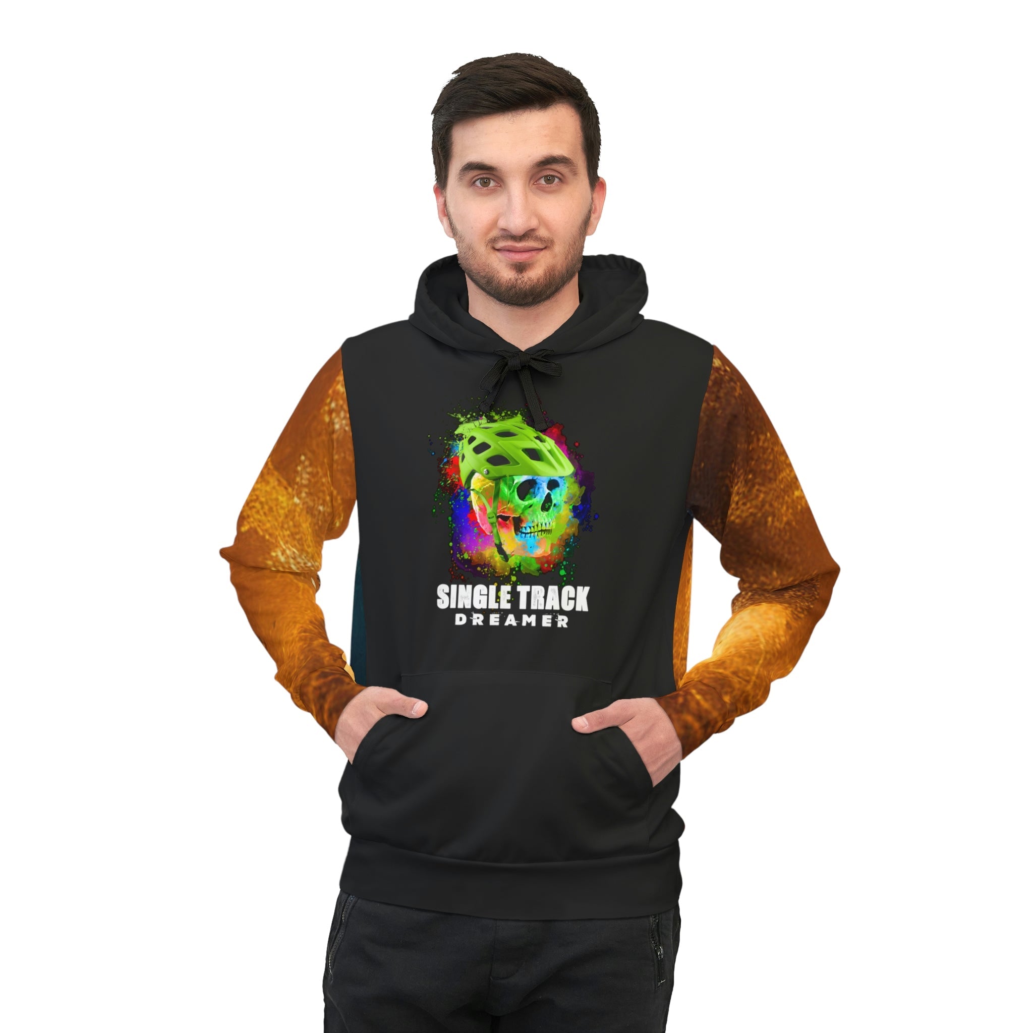 HOODIE | SINGLE TRACK DREAMER LOGO WITH PRINT ON BACK | LARGE - Single Track Dreamer