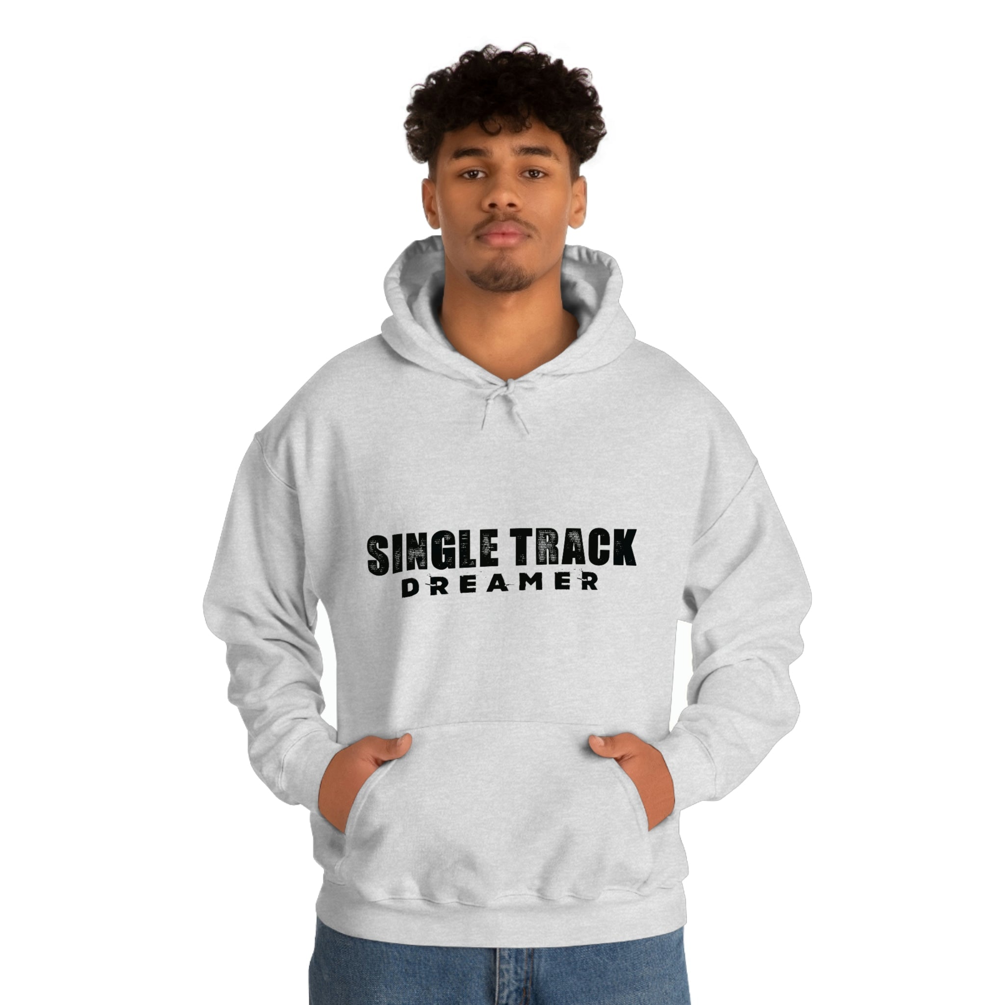 HOODIE | SINGLE TRACK DREAMER, YODA WITH SUNSET | ASH/ WHITE/ SAND | S - 5XL - Single Track Dreamer