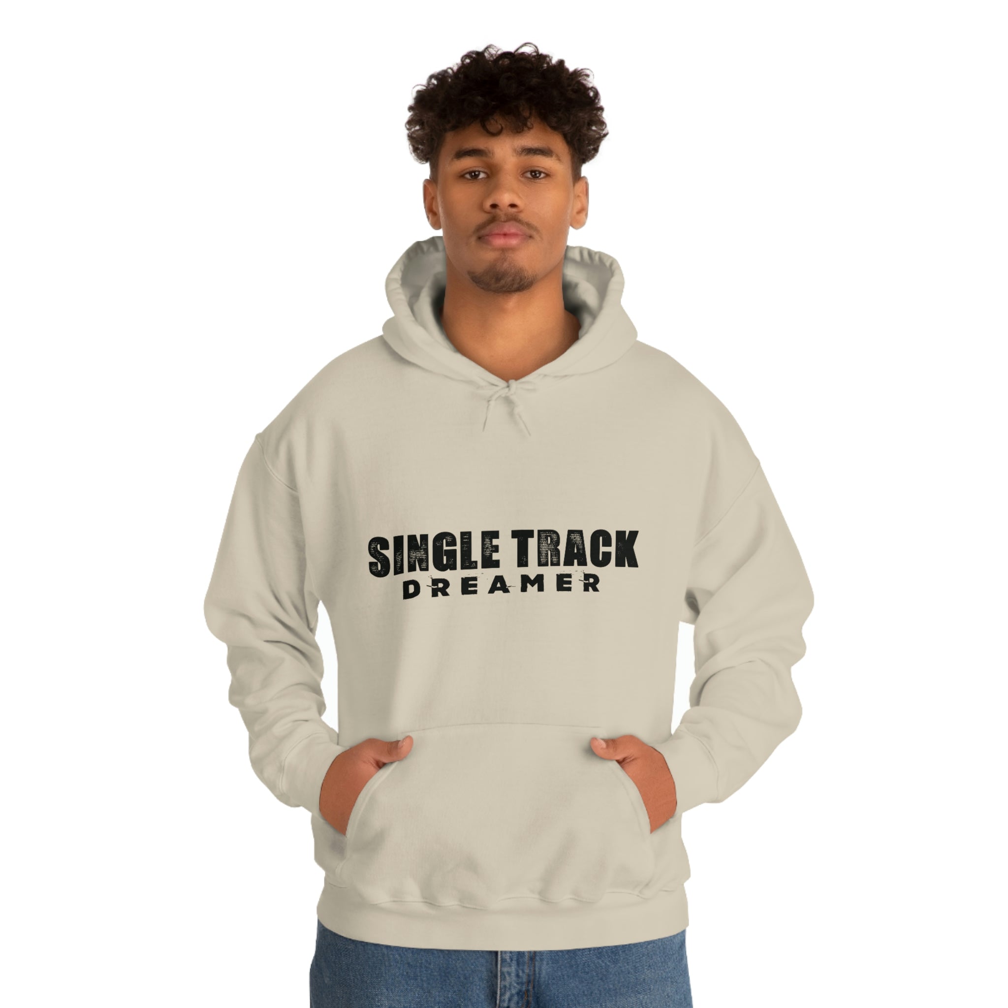 HOODIE | SINGLE TRACK DREAMER, YODA WITH SUNSET | ASH/ WHITE/ SAND | S - 5XL - Single Track Dreamer