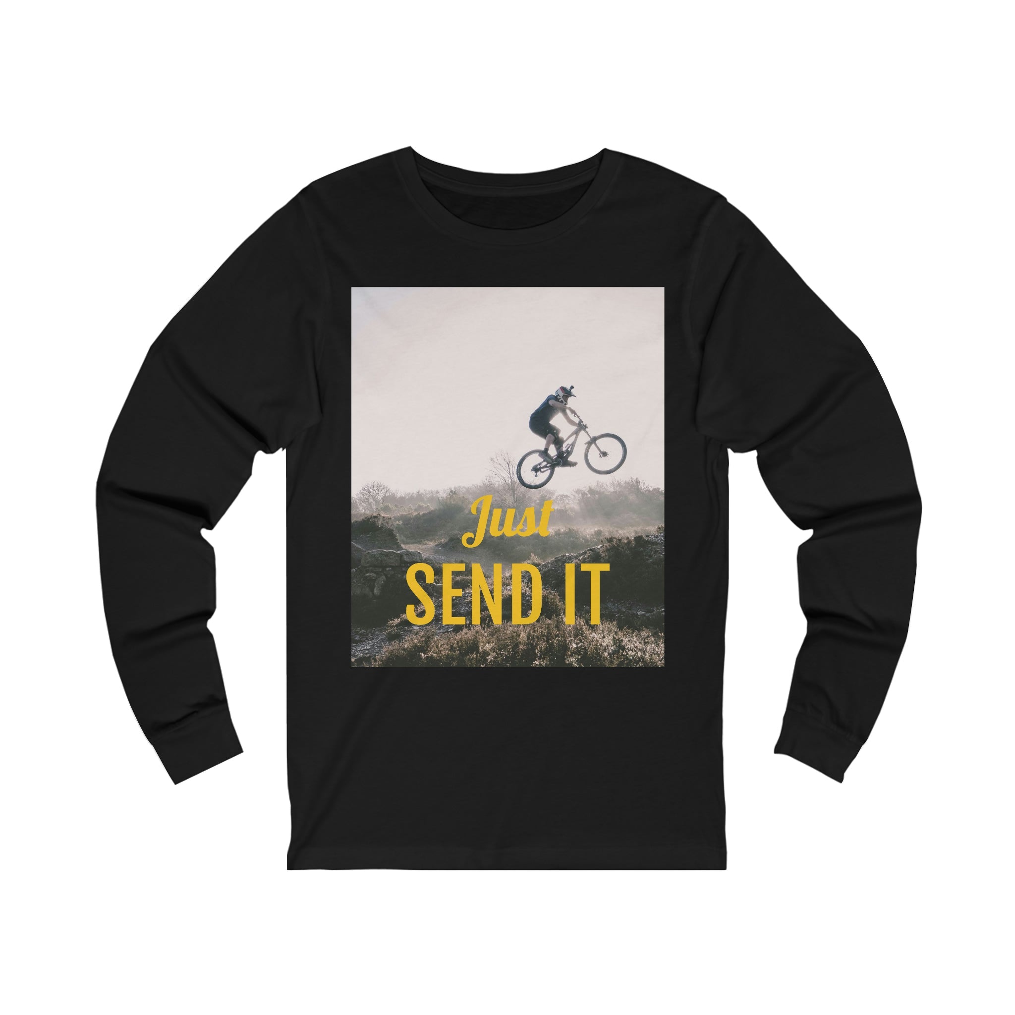 MEN'S LONG SLEEVE T SHIRT | 'JUST SEND IT' | S - 2XL - Single Track Dreamer