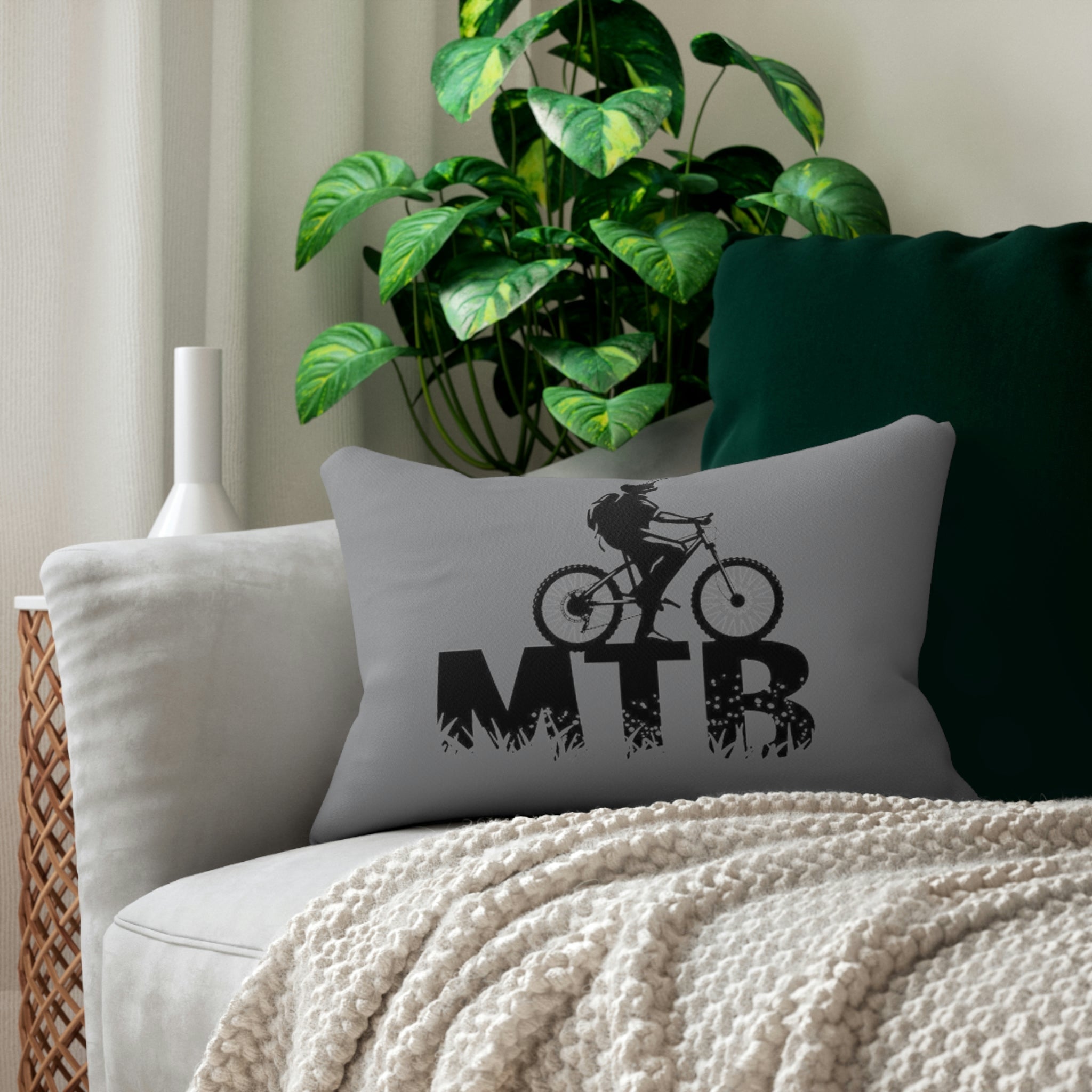 PILLOW | MTB | GREY | REMOVABLE COVER - Single Track Dreamer