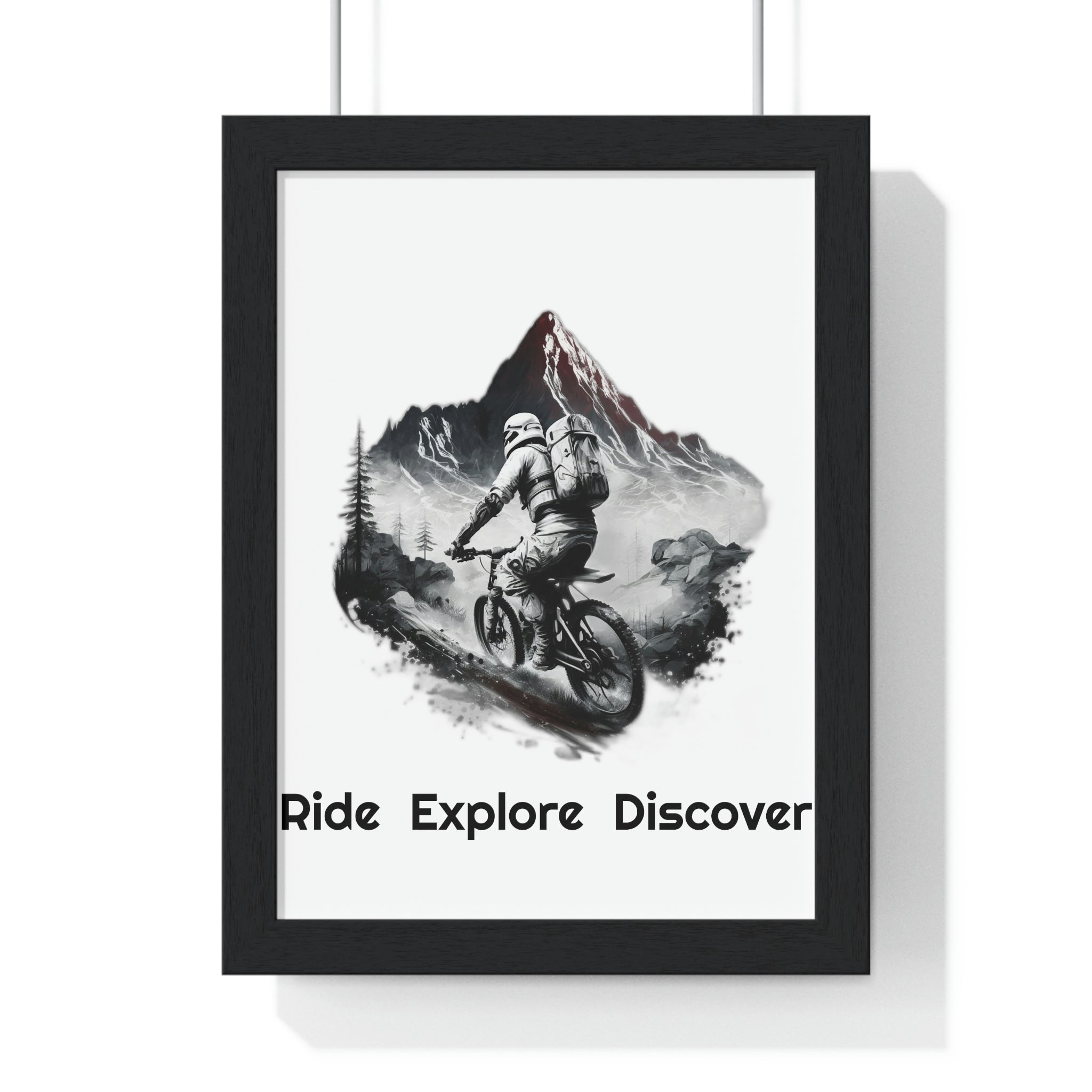 Premium Framed Vertical Poster - MTB Rider - Single Track Dreamer