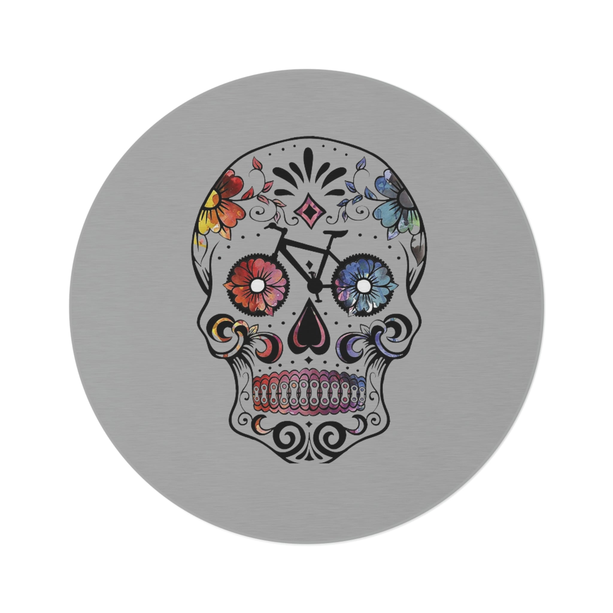 Round Rug - Skull Candy MTB graphics - Single Track Dreamer