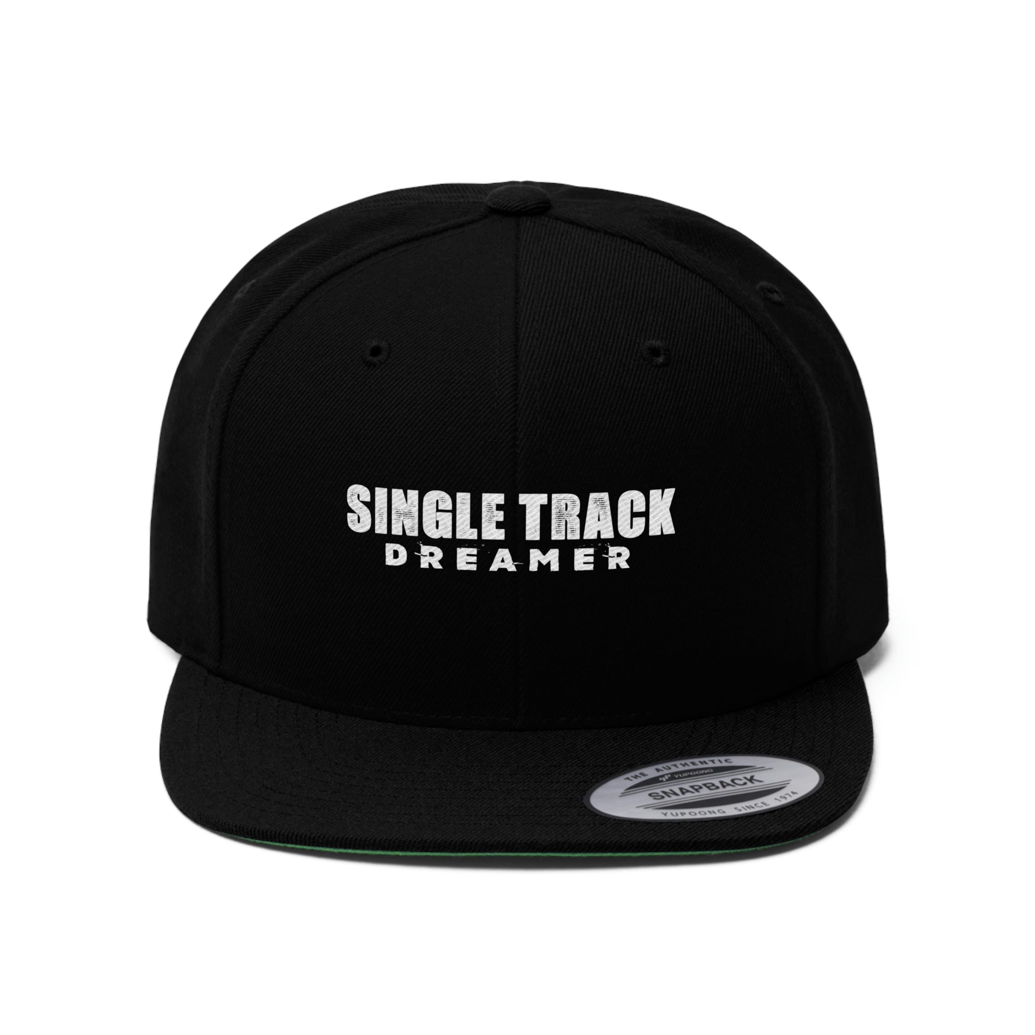SNAPBACK CAP | SINGLE TRACK DREAMER, EMBROIDED | BLACK | ONE SIZE FITS ALL - Single Track Dreamer