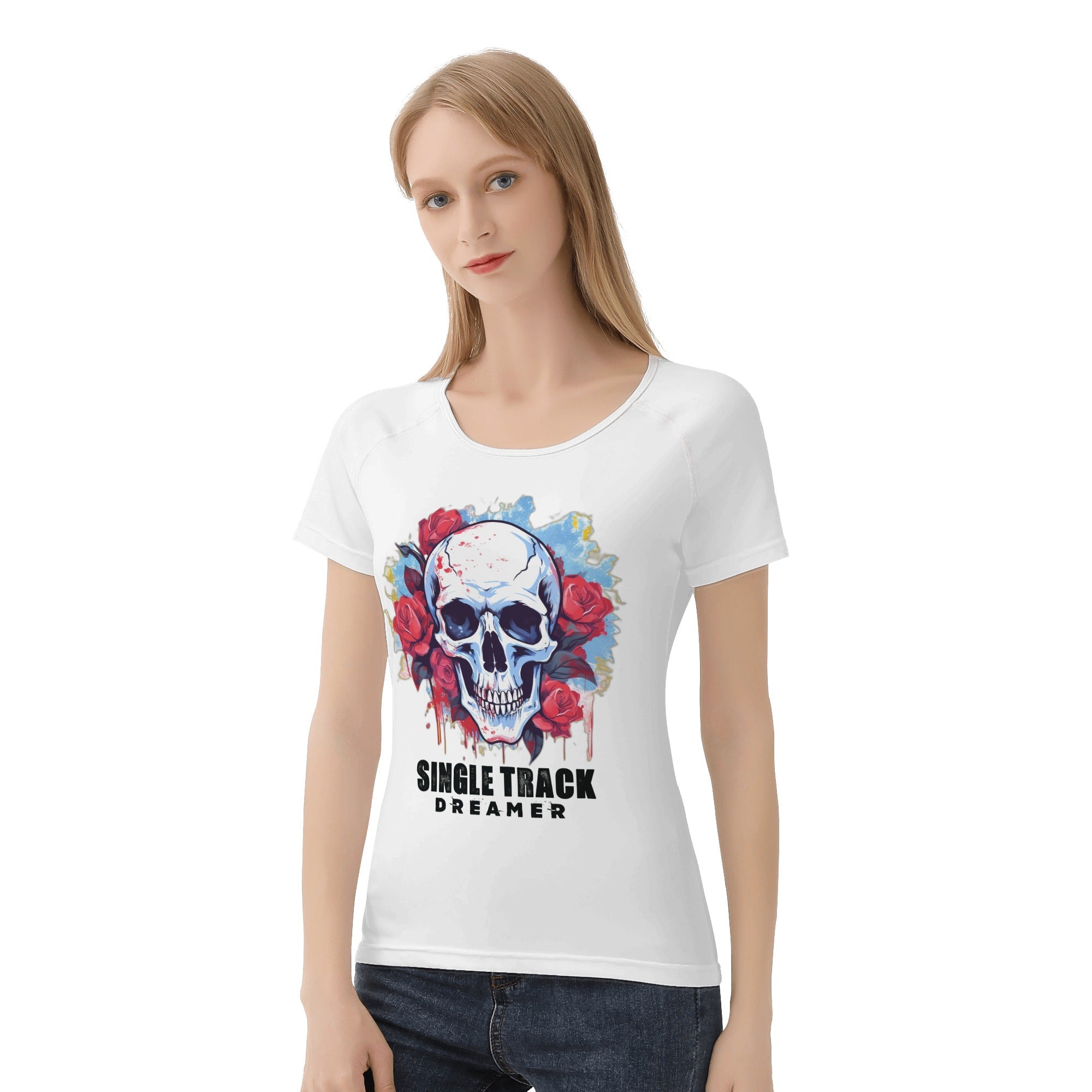 Women's All-Over Print T shirt - Single Track Dreamer